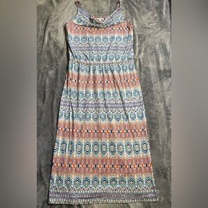 Cabi In the Sun Ikat Pattern Multicolor Maxi Dress Large